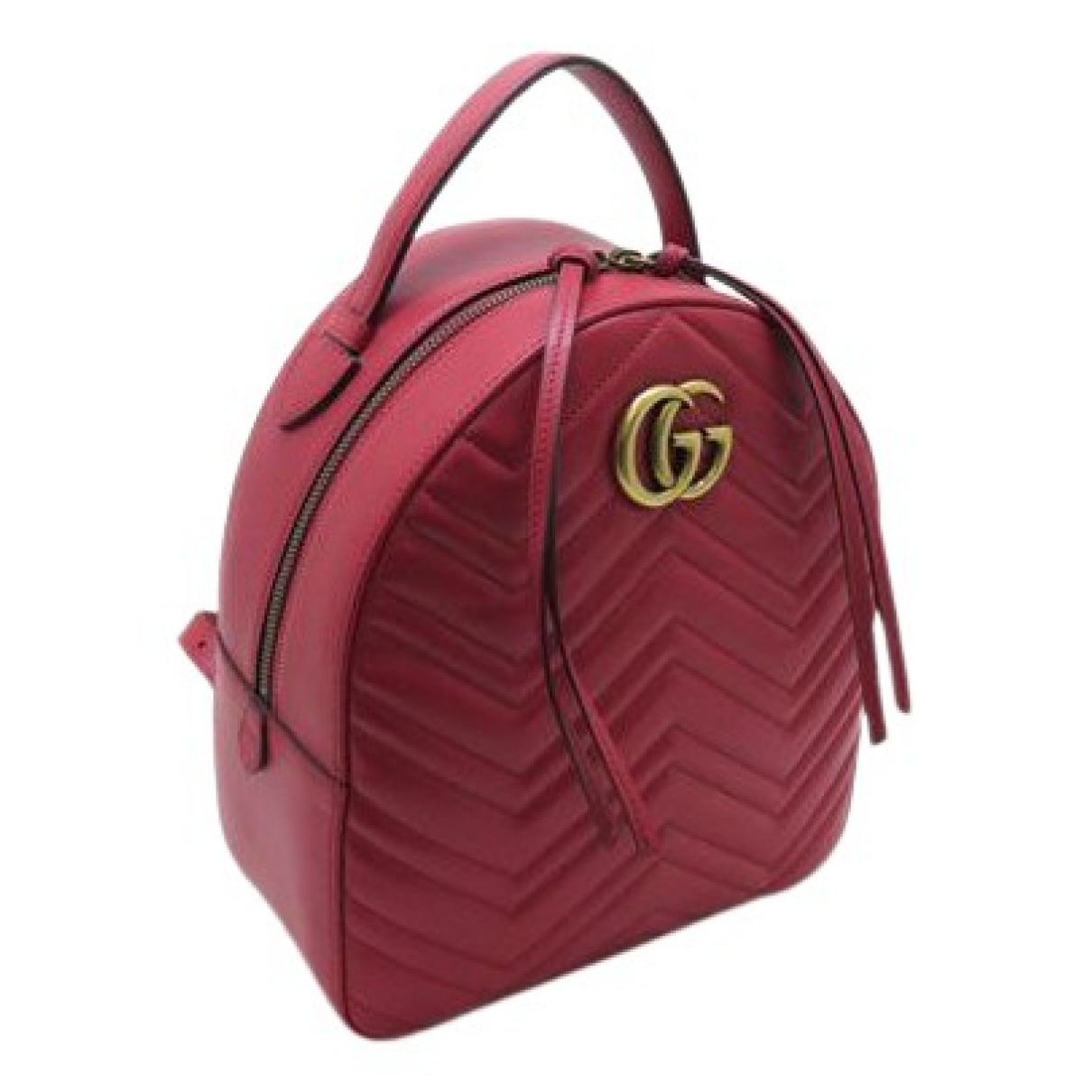 Marmont leather backpack Gucci Red in 